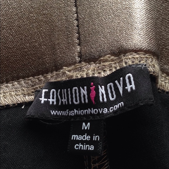 Gold Fashion Nova moto leggings - Picture 4 of 6